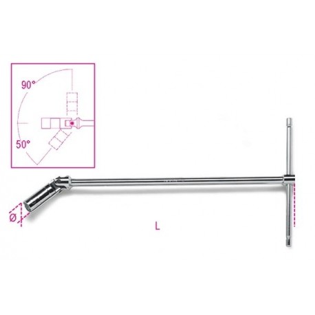 Chiave a T Beta 959N con bussola snodata tipo normale, per candele d'accensione 20,8 13/16 