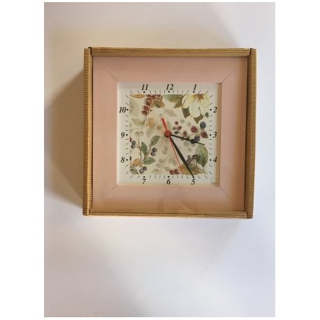 Orologio da cucina in legno 28x28 cm